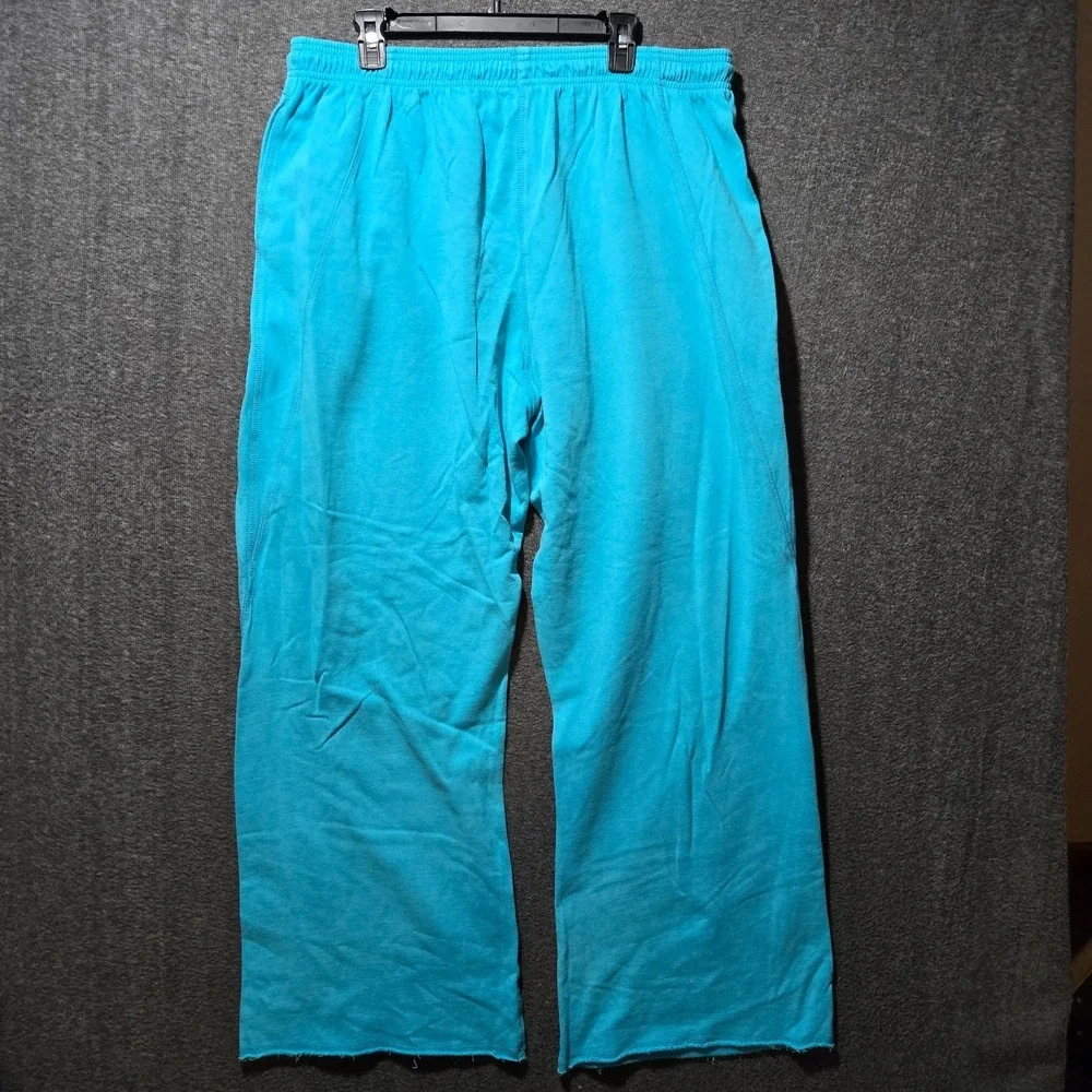 Oner Active Raw Wide Leg Joggers Aqua Blue Sz 2XL XXL Drawstring NWT